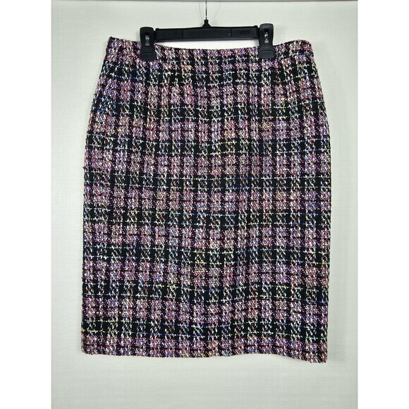 Halogen Womens Tweed Pencil Skirt Sz 14 Colorful Houndstooth‎ Career Office - Picture 1 of 6